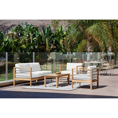 SoHo Teak Outdoor Sofa with Sunbrella® Canvas Cushion