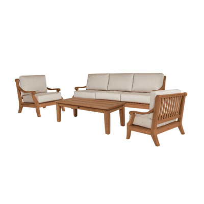 Sonoma 3-Person Teak Outdoor Sofa with Sunbrella® Antique Beige Cushion