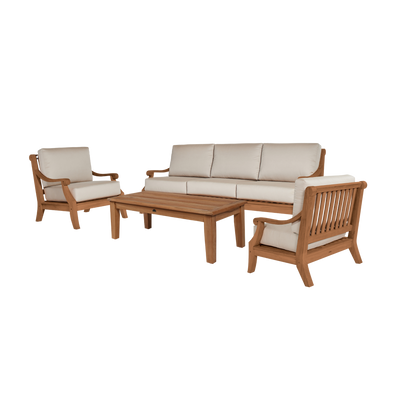 Sonoma 3-Person Teak Outdoor Sofa with Sunbrella® Antique Beige Cushion