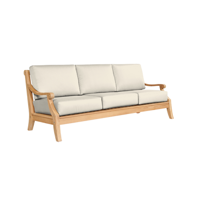 Sonoma 3-Person Teak Outdoor Sofa with Sunbrella® Antique Beige Cushion