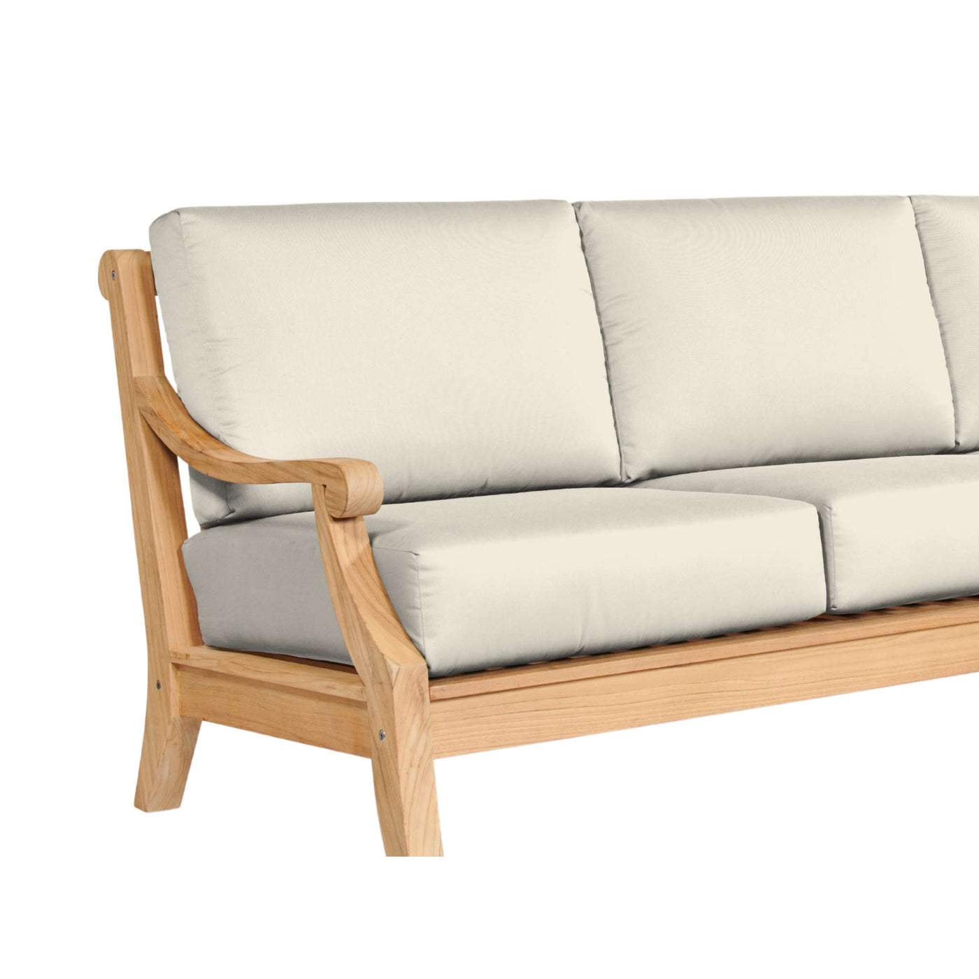 Sonoma 3-Person Teak Outdoor Sofa with Sunbrella® Antique Beige Cushion