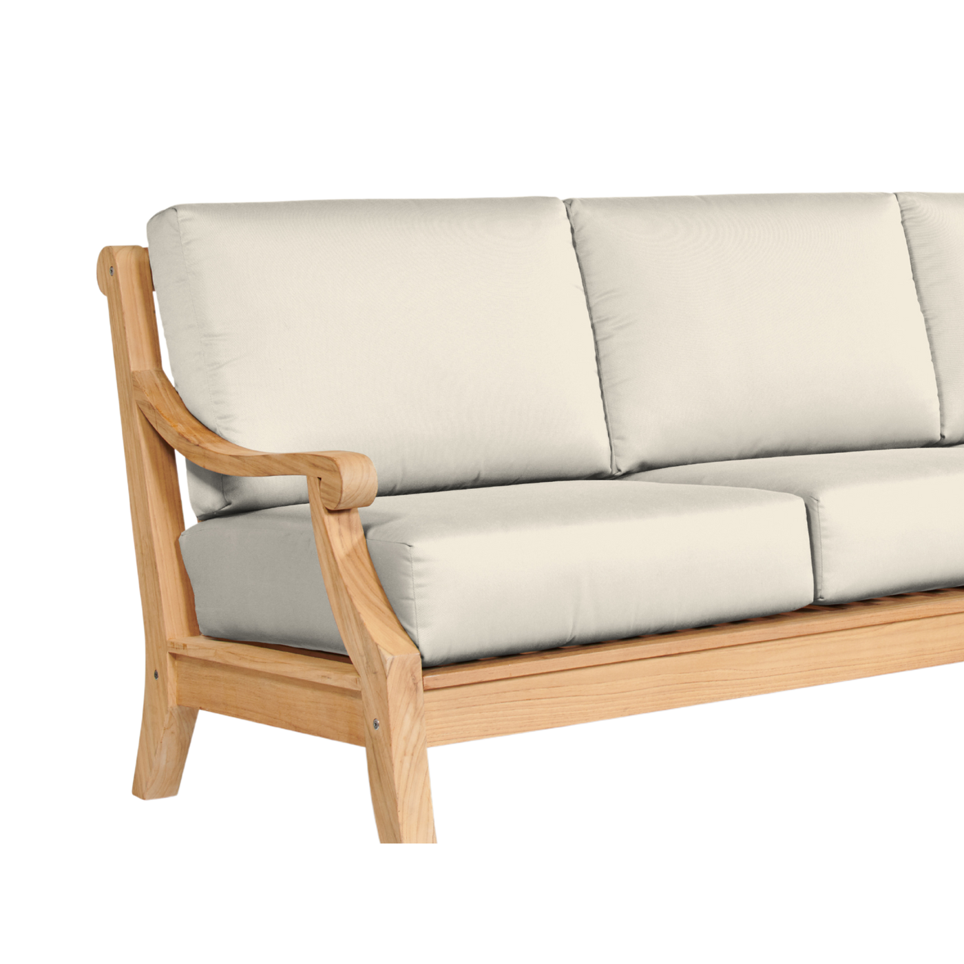 Sonoma 3-Person Teak Outdoor Sofa with Sunbrella® Antique Beige Cushion