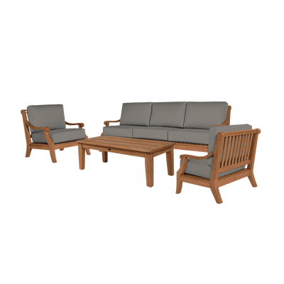 Sonoma 3-Person Teak Outdoor Sofa with Sunbrella® Antique Beige Cushion