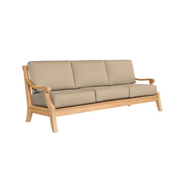 Sonoma 3-Person Teak Outdoor Sofa with Sunbrella® Antique Beige Cushion