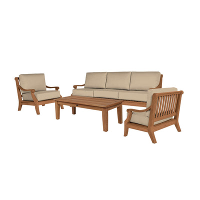 Sonoma 3-Person Teak Outdoor Sofa with Sunbrella® Antique Beige Cushion