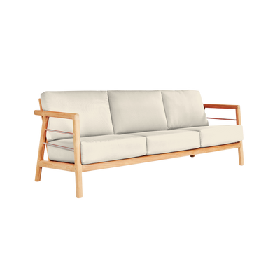 Aalto 3-Person Teak Outdoor Sofa with Sunbrella® Canvas Cushion