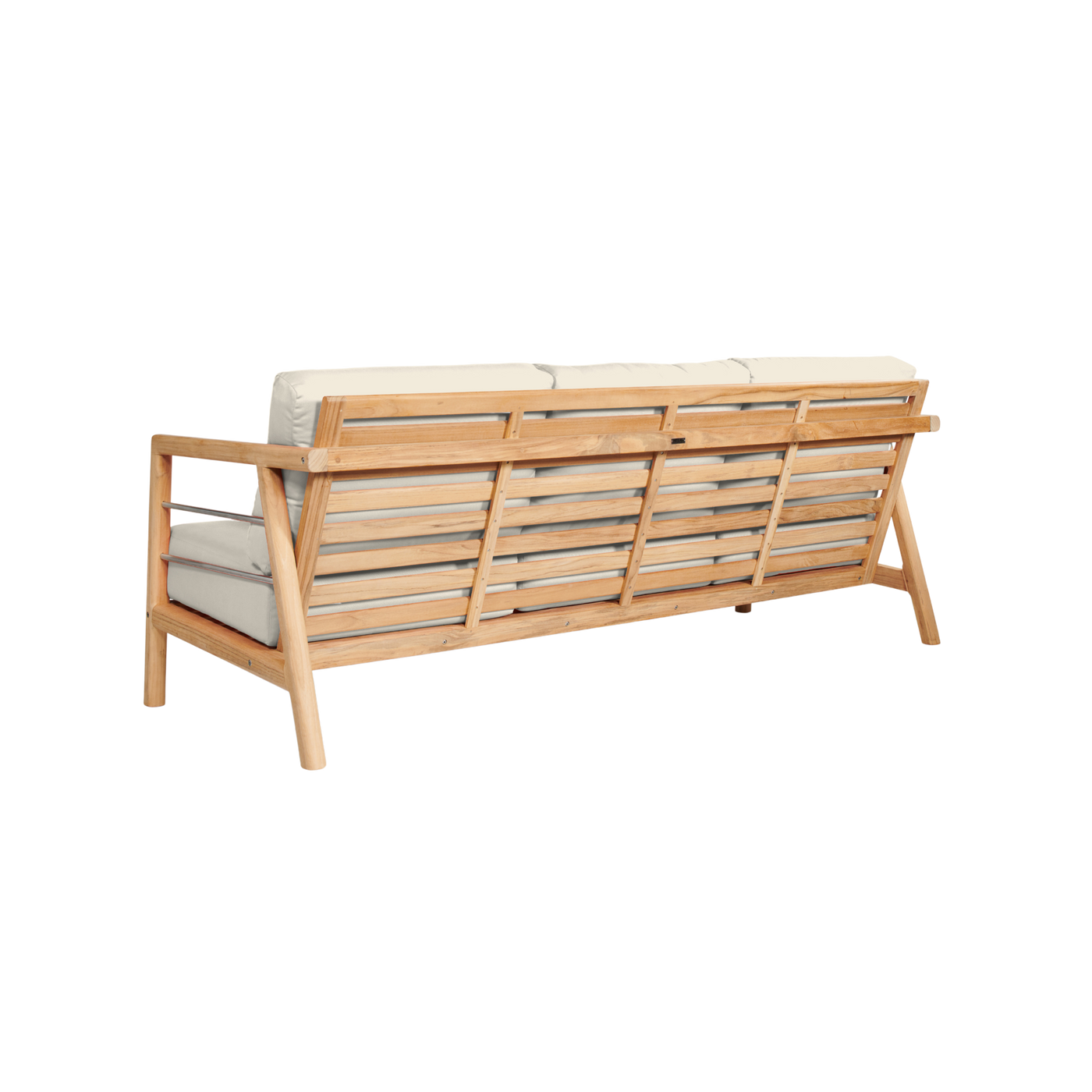Aalto 3-Person Teak Outdoor Sofa with Sunbrella® Canvas Cushion