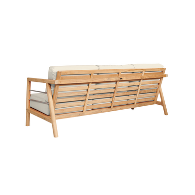 Aalto 3-Person Teak Outdoor Sofa with Sunbrella® Canvas Cushion