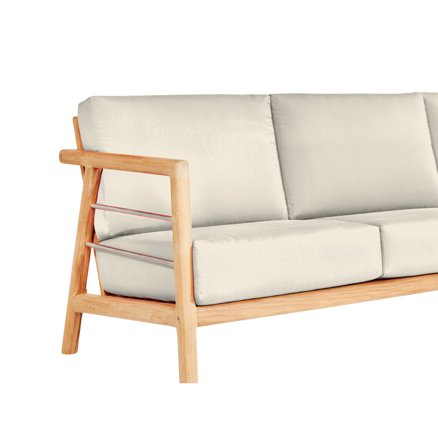 Aalto 3-Person Teak Outdoor Sofa with Sunbrella® Canvas Cushion