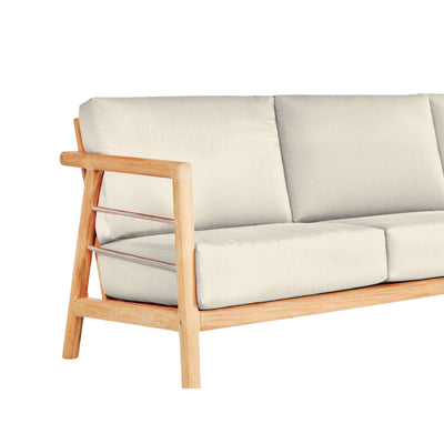 Aalto 3-Person Teak Outdoor Sofa with Sunbrella® Canvas Cushion