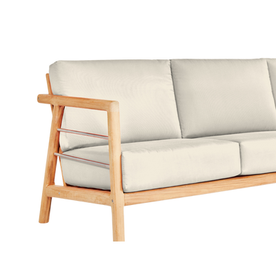 Aalto 3-Person Teak Outdoor Sofa with Sunbrella® Canvas Cushion
