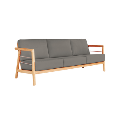 Aalto 3-Person Teak Outdoor Sofa with Sunbrella® Canvas Cushion
