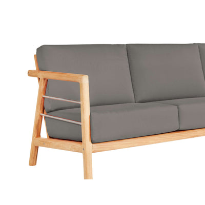 Aalto 3-Person Teak Outdoor Sofa with Sunbrella® Canvas Cushion