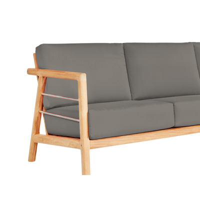 Aalto 3-Person Teak Outdoor Sofa with Sunbrella® Canvas Cushion