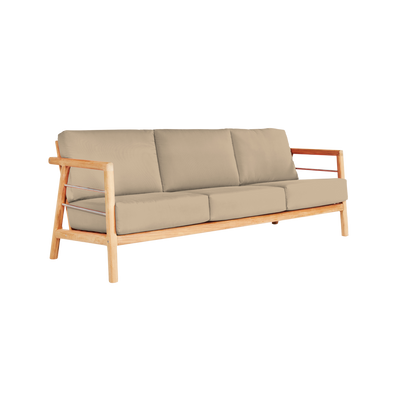 Aalto 3-Person Teak Outdoor Sofa with Sunbrella® Canvas Cushion