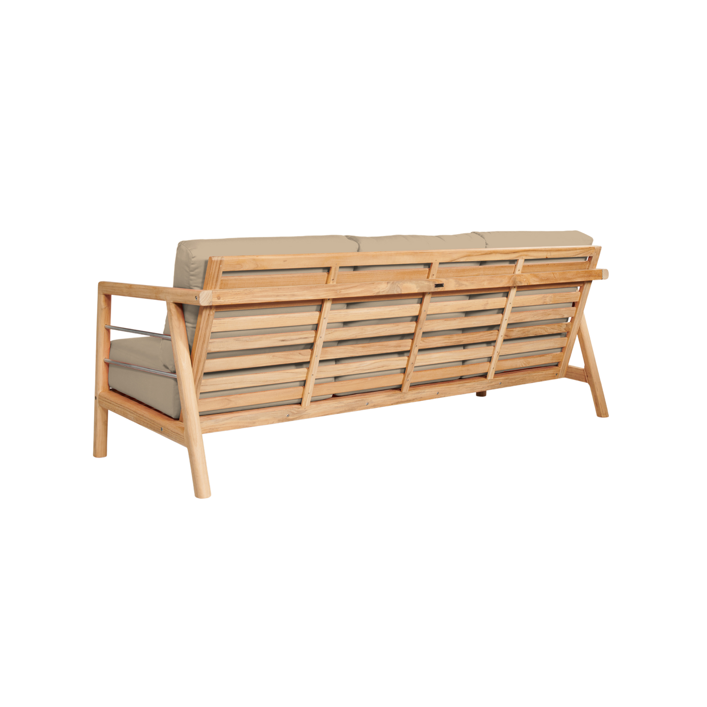 Aalto 3-Person Teak Outdoor Sofa with Sunbrella® Canvas Cushion