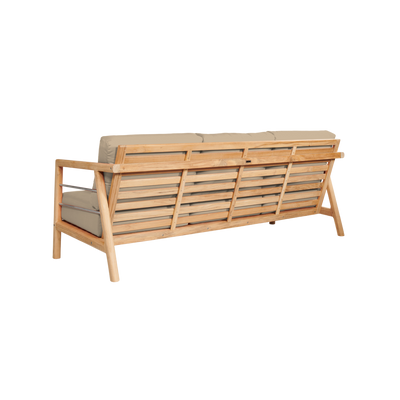Aalto 3-Person Teak Outdoor Sofa with Sunbrella® Canvas Cushion