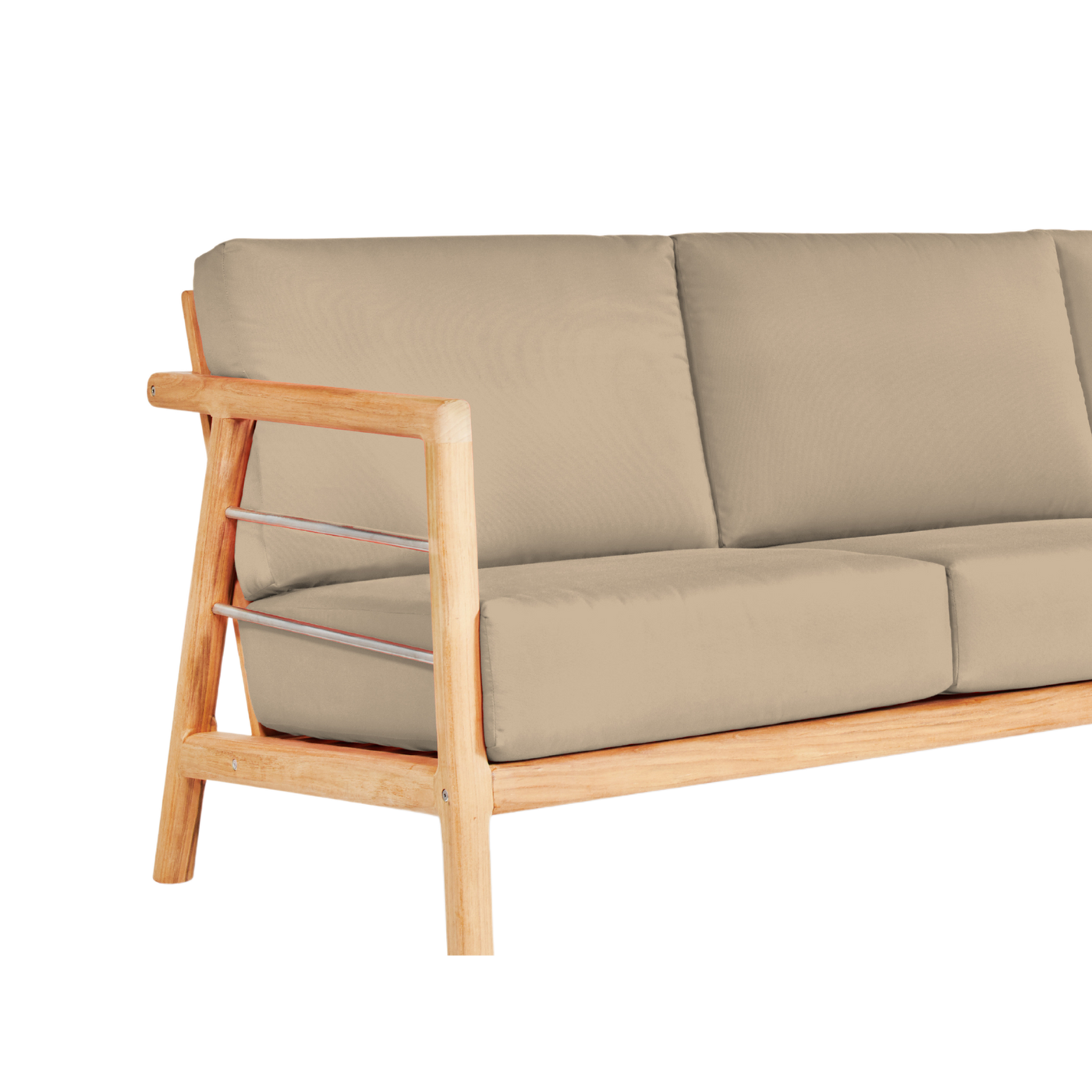 Aalto 3-Person Teak Outdoor Sofa with Sunbrella® Canvas Cushion
