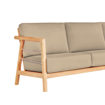 Aalto 3-Person Teak Outdoor Sofa with Sunbrella® Canvas Cushion