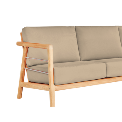 Aalto 3-Person Teak Outdoor Sofa with Sunbrella® Canvas Cushion