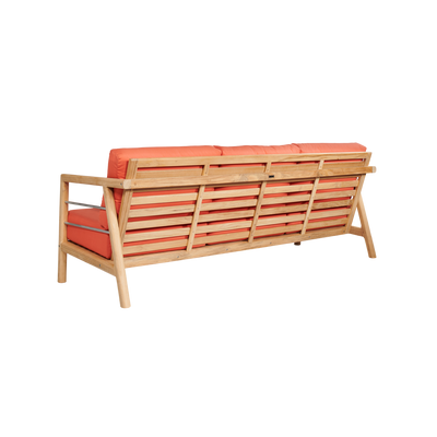 Aalto 3-Person Teak Outdoor Sofa with Sunbrella® Canvas Cushion