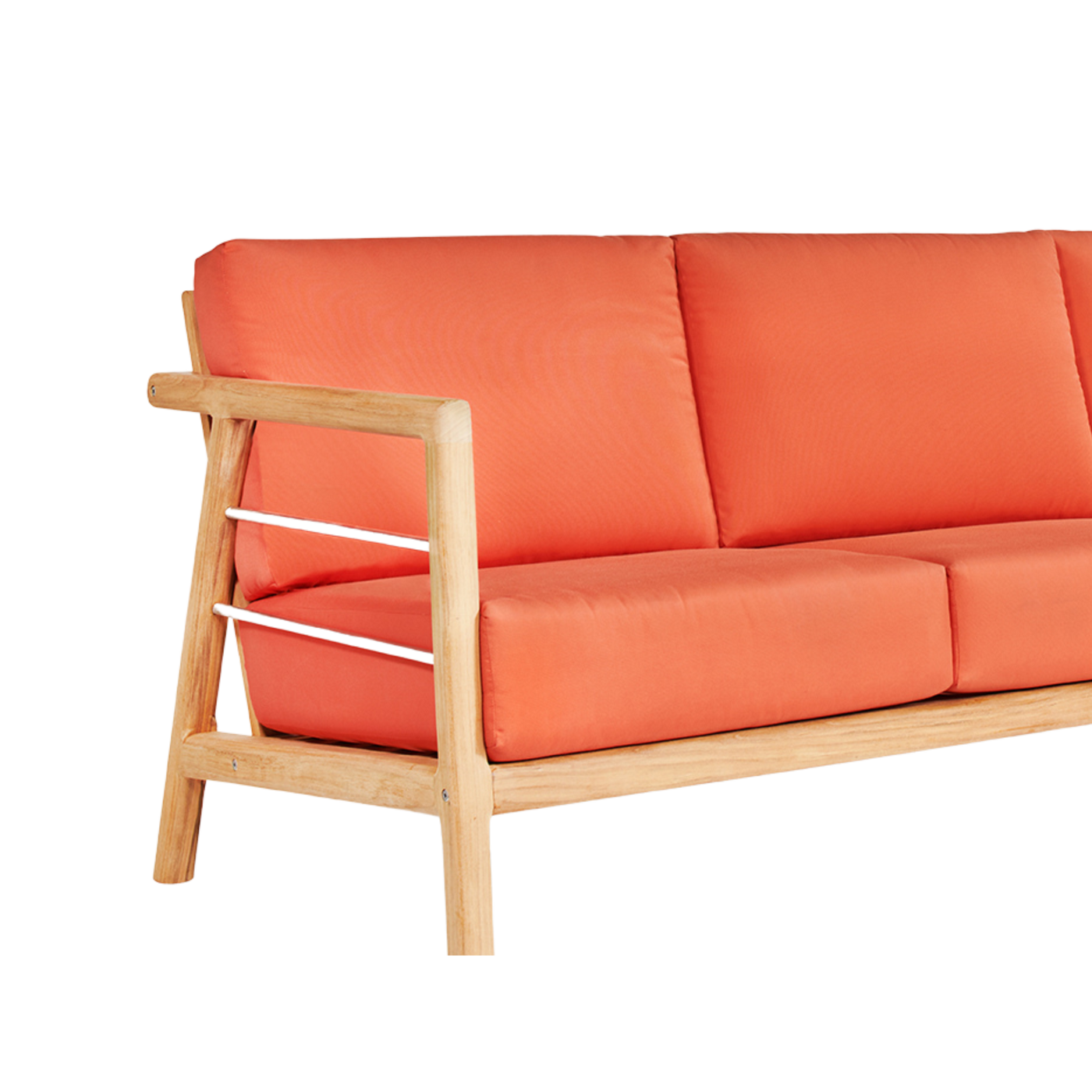Aalto 3-Person Teak Outdoor Sofa with Sunbrella® Canvas Cushion