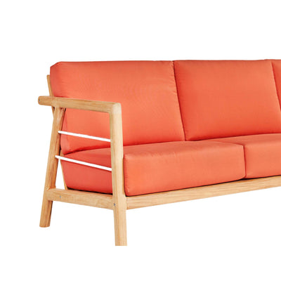 Aalto 3-Person Teak Outdoor Sofa with Sunbrella® Canvas Cushion