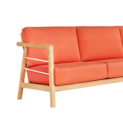 Aalto 3-Person Teak Outdoor Sofa with Sunbrella® Canvas Cushion