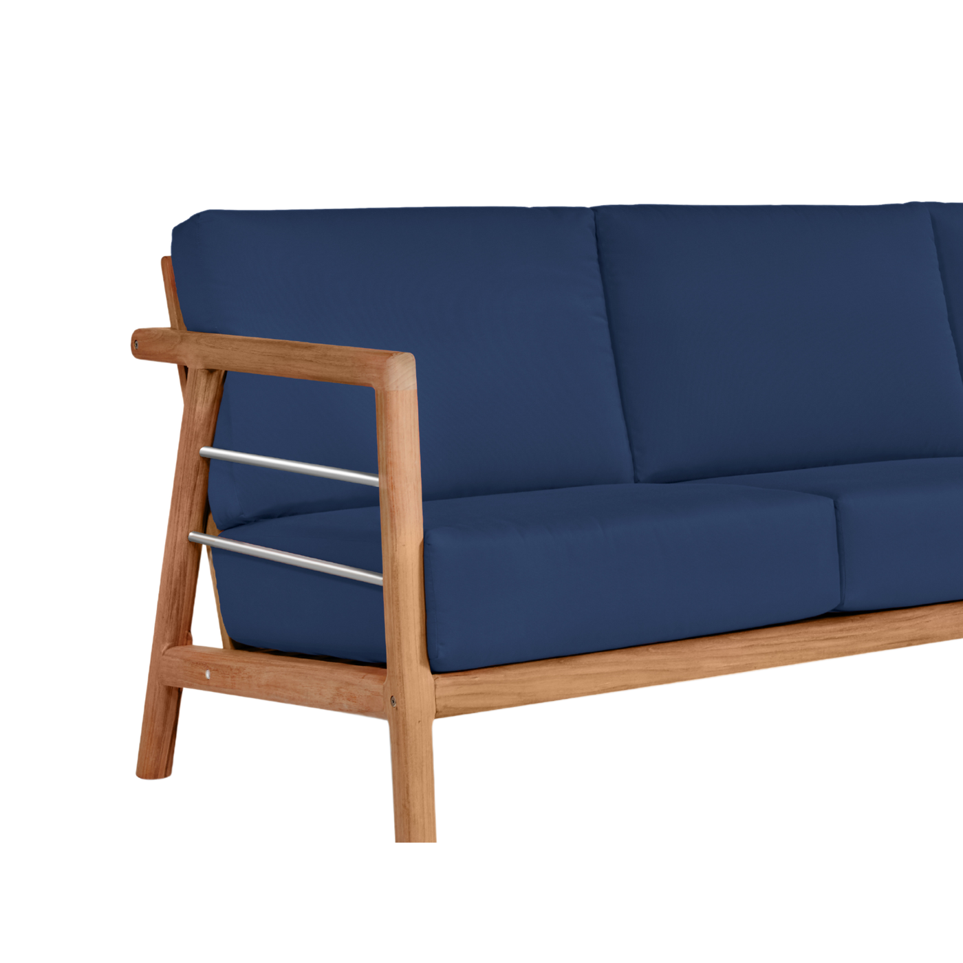 Aalto 3-Person Teak Outdoor Sofa with Sunbrella® Canvas Cushion