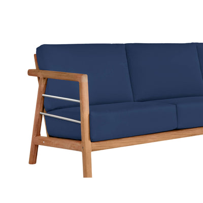 Aalto 3-Person Teak Outdoor Sofa with Sunbrella® Canvas Cushion