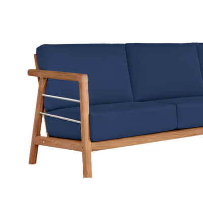 Aalto 3-Person Teak Outdoor Sofa with Sunbrella® Canvas Cushion