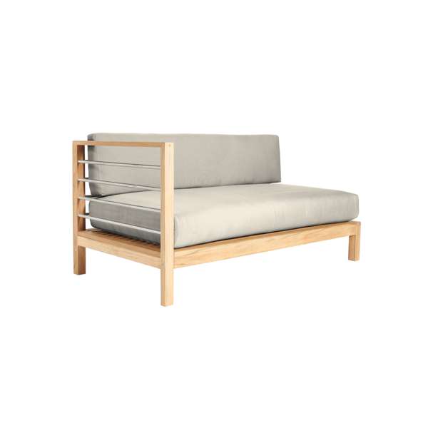 SoHo Teak Outdoor Sectional Left Sofa with Sunbrella® Canvas Cushion