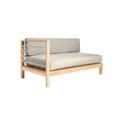 SoHo Teak Outdoor Sectional Left Sofa with Sunbrella® Canvas Cushion