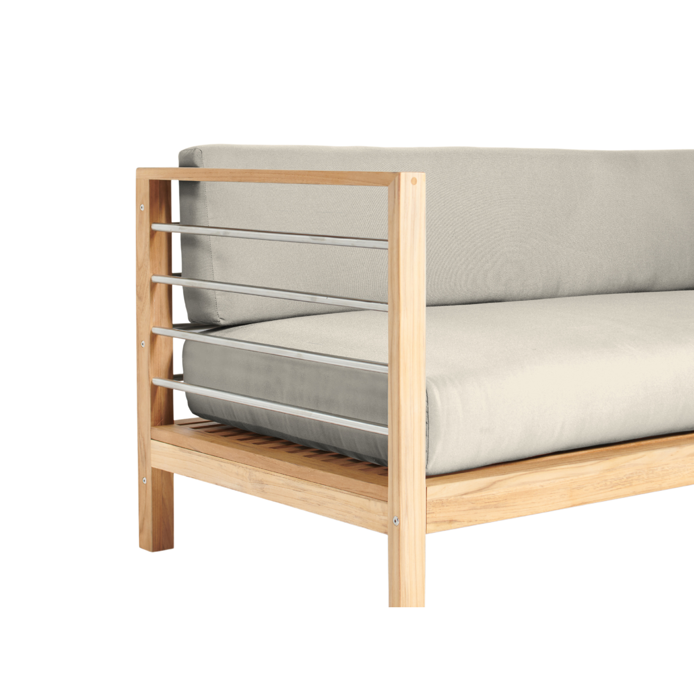 SoHo Teak Outdoor Sectional Left Sofa with Sunbrella® Canvas Cushion