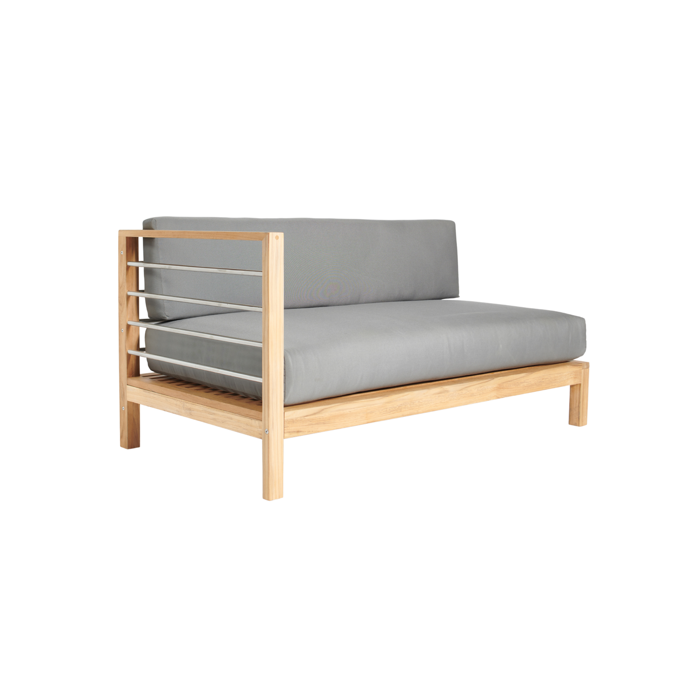 SoHo Teak Outdoor Sectional Left Sofa with Sunbrella® Charcoal Cushion