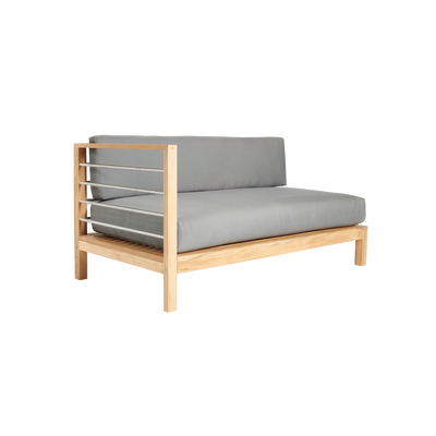 SoHo Teak Outdoor Sectional Left Sofa with Sunbrella® Charcoal Cushion