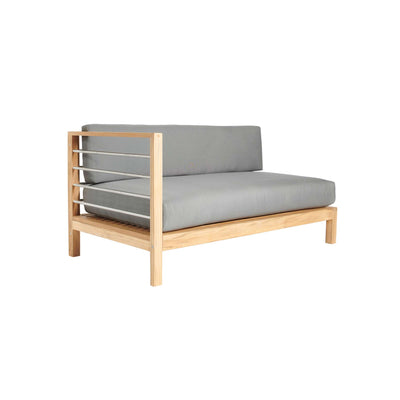 SoHo Teak Outdoor Sectional Left Sofa with Sunbrella® Charcoal Cushion