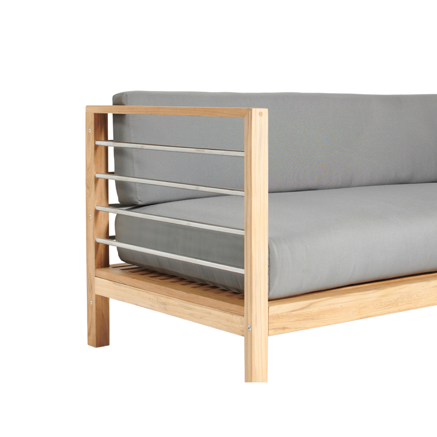 SoHo Teak Outdoor Sectional Left Sofa with Sunbrella® Charcoal Cushion