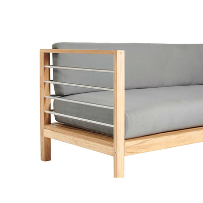 SoHo Teak Outdoor Sectional Left Sofa with Sunbrella® Charcoal Cushion