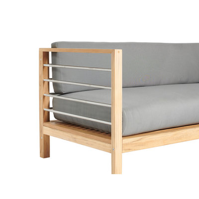 SoHo Teak Outdoor Sectional Left Sofa with Sunbrella® Charcoal Cushion