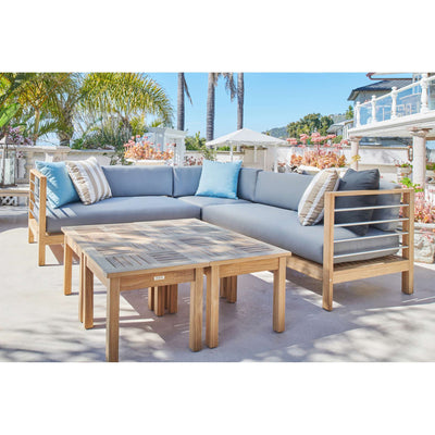 SoHo Teak Outdoor Sectional Left Sofa with Sunbrella® Charcoal Cushion
