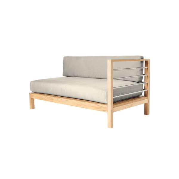 SoHo Teak Outdoor Sectional Right Sofa with Sunbrella® Canvas Cushion