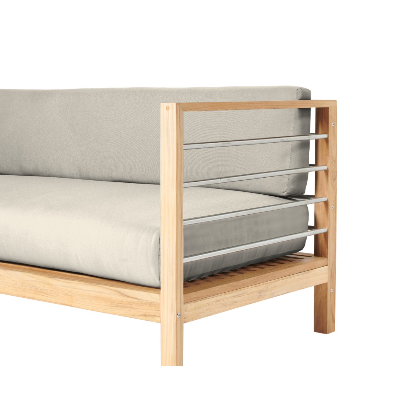 SoHo Teak Outdoor Sectional Right Sofa with Sunbrella® Canvas Cushion