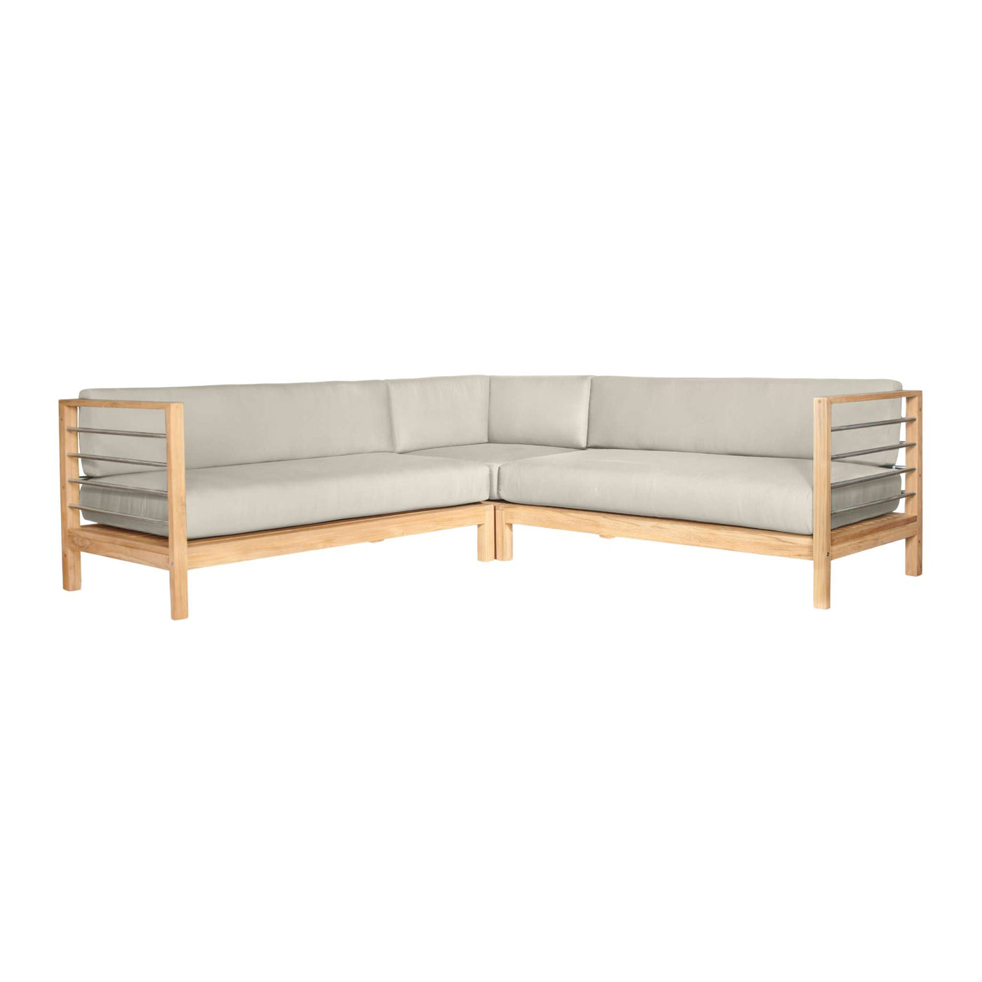 SoHo Teak Outdoor Sectional Right Sofa with Sunbrella® Canvas Cushion