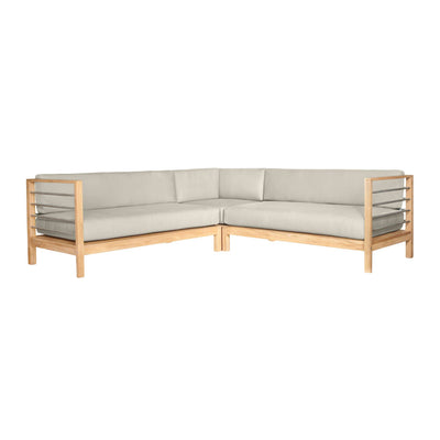 SoHo Teak Outdoor Sectional Right Sofa with Sunbrella® Canvas Cushion