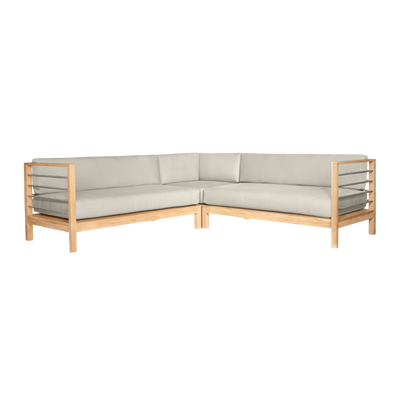 SoHo Teak Outdoor Sectional Right Sofa with Sunbrella® Canvas Cushion
