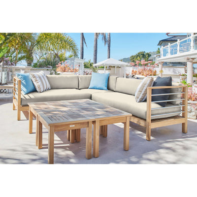 SoHo Teak Outdoor Sectional Right Sofa with Sunbrella® Canvas Cushion