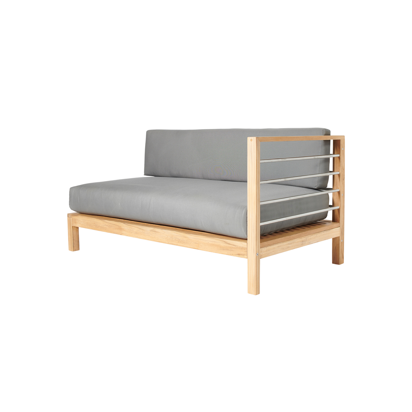 SoHo Teak Outdoor Sectional Right Sofa with Sunbrella® Charcoal Cushion