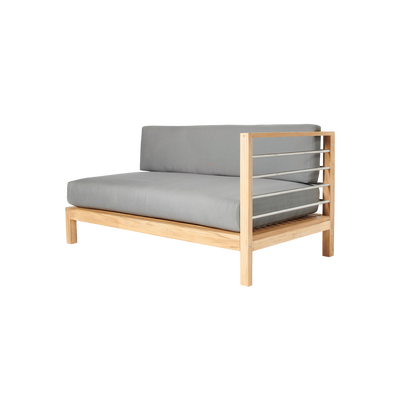 SoHo Teak Outdoor Sectional Right Sofa with Sunbrella® Charcoal Cushion