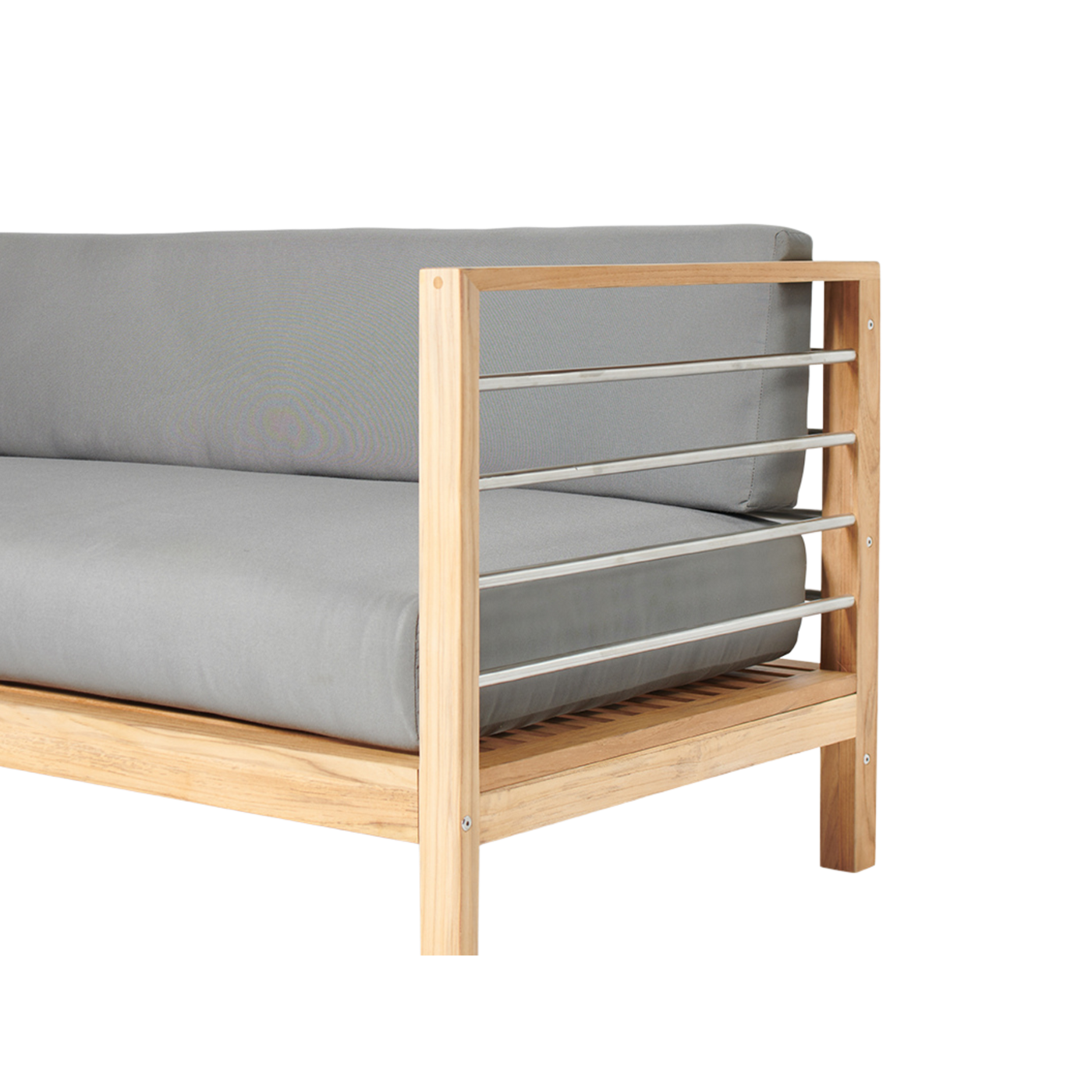 SoHo Teak Outdoor Sectional Right Sofa with Sunbrella® Charcoal Cushion